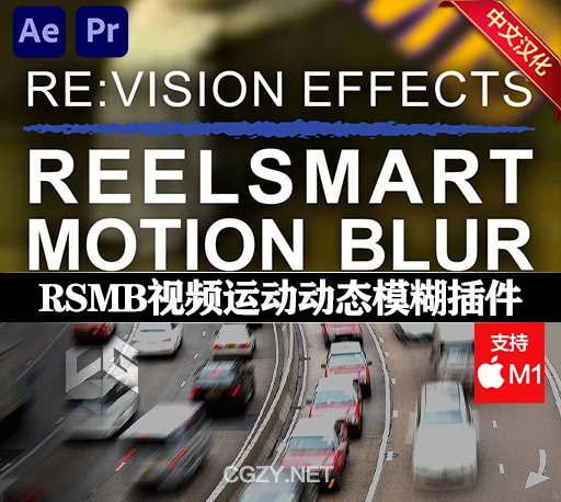 AE/PR插件-中文汉化动态运动模糊插件ReelSmart Motion Blur Pro/RSMB v6.2.1 WIN一键安装破解版